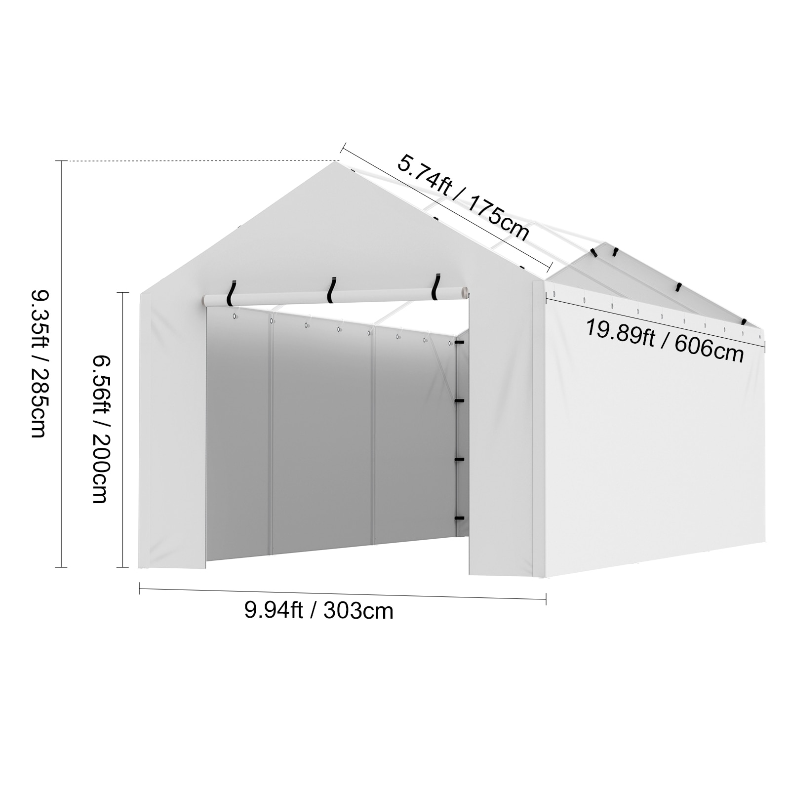 Replacement Side Wall For Carport Garage Tent Waterproof White_voghion.com